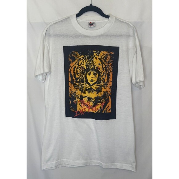 Unbranded Other - Vintage "The Instinct" T-Shirt White Size Medium Single Stitch 90s